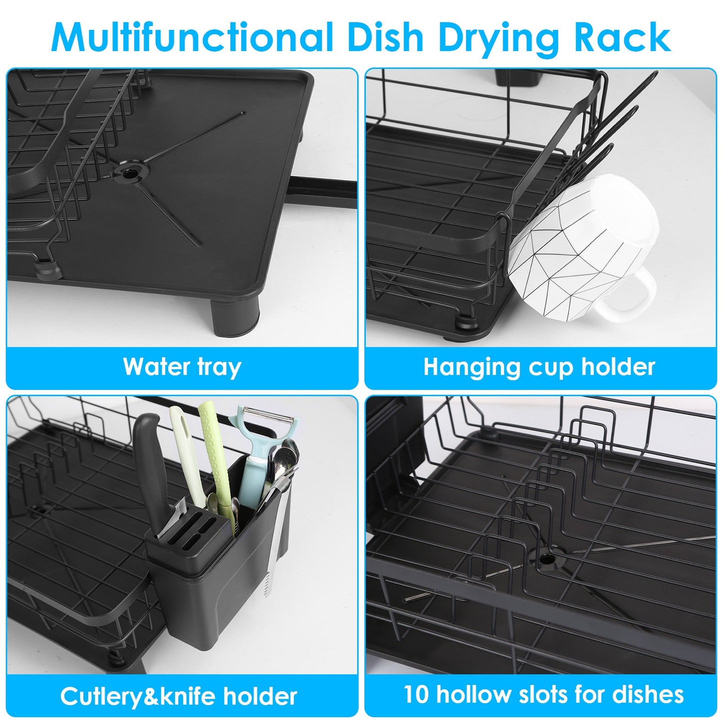 Dish Drying Rack with Drain Board