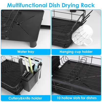 Dish Drying Rack with Drain Board