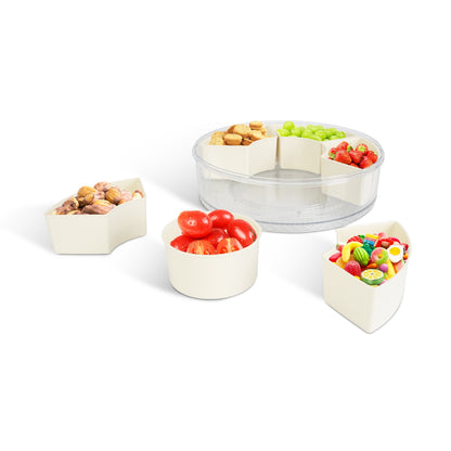 2Pcs Divided Serving Tray with Lid