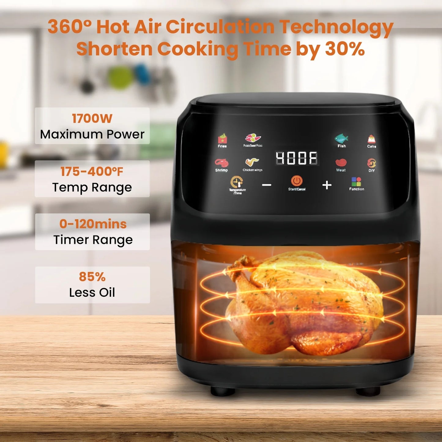 7.5QT Digital Touch Screen Air Fryer