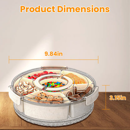 2Pcs Divided Serving Tray with Lid