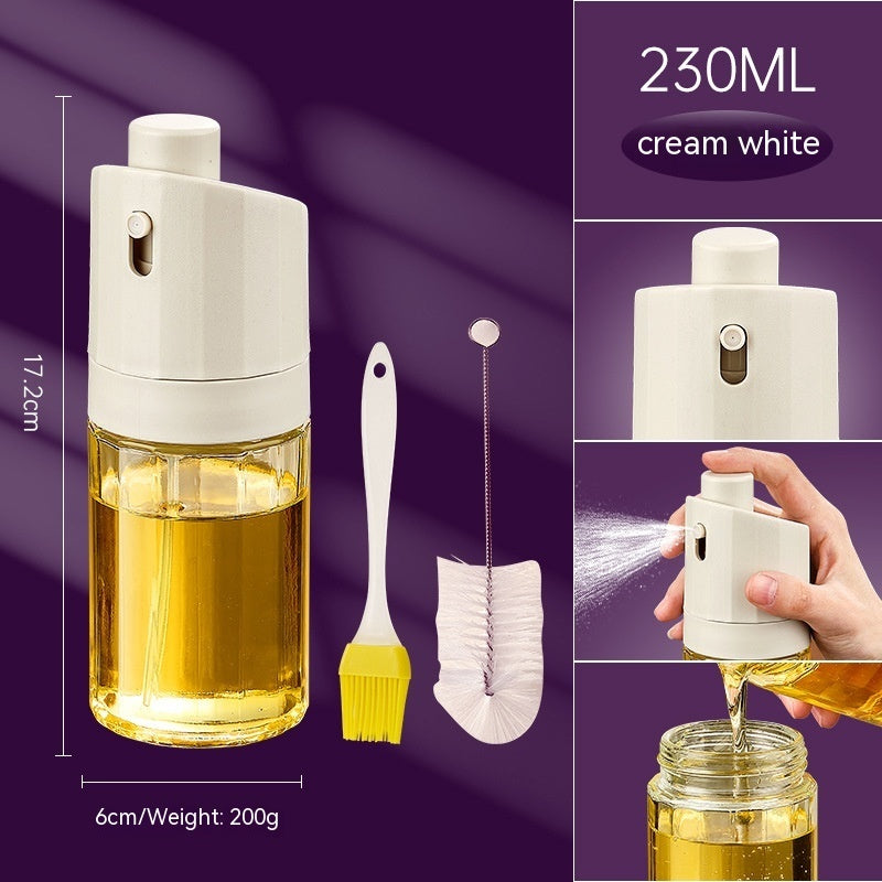 2-in-1 Glass Oil Bottle & Press Dispenser