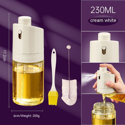2-in-1 Glass Oil Bottle & Press Dispenser