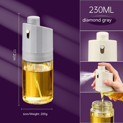2-in-1 Glass Oil Bottle & Press Dispenser