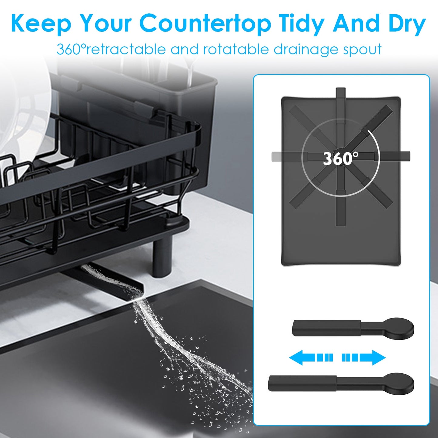 Dish Drying Rack with Drain Board