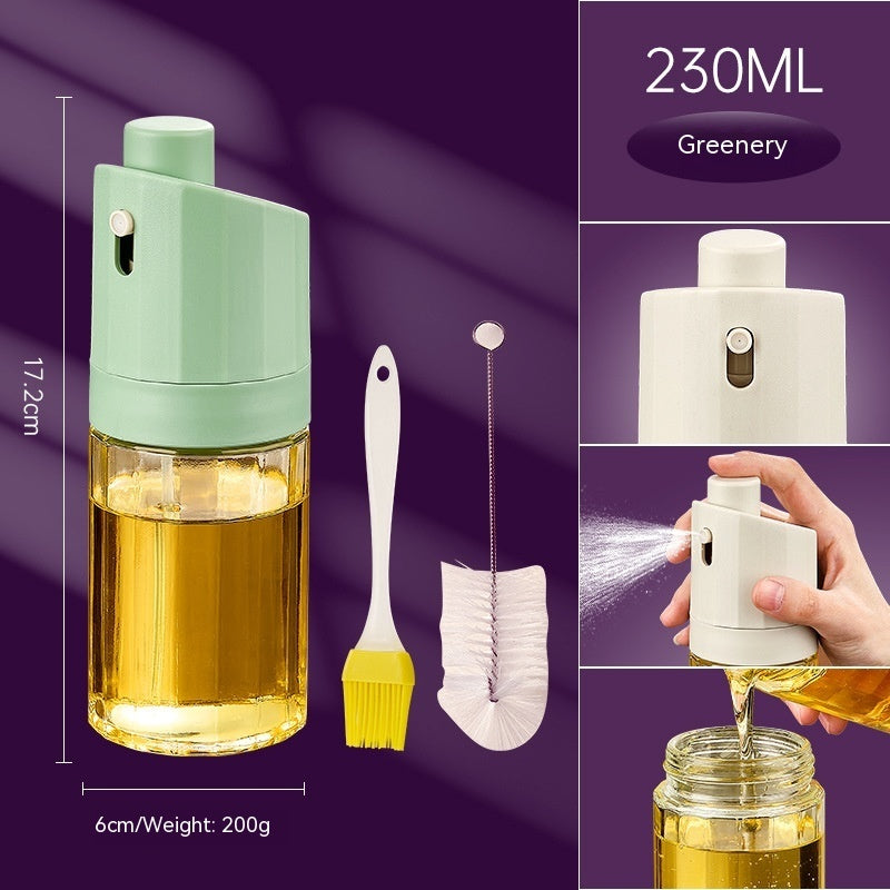 2-in-1 Glass Oil Bottle & Press Dispenser