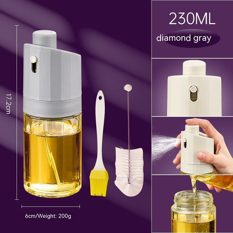 2-in-1 Glass Oil Bottle & Press Dispenser