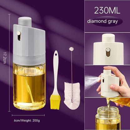 2-in-1 Glass Oil Bottle & Press Dispenser