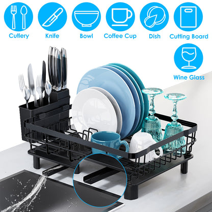 Dish Drying Rack with Drain Board