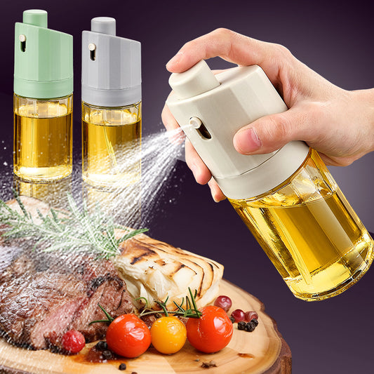2-in-1 Glass Oil Bottle & Press Dispenser
