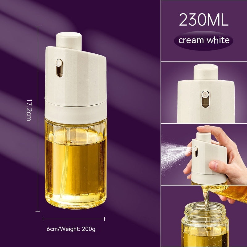 2-in-1 Glass Oil Bottle & Press Dispenser