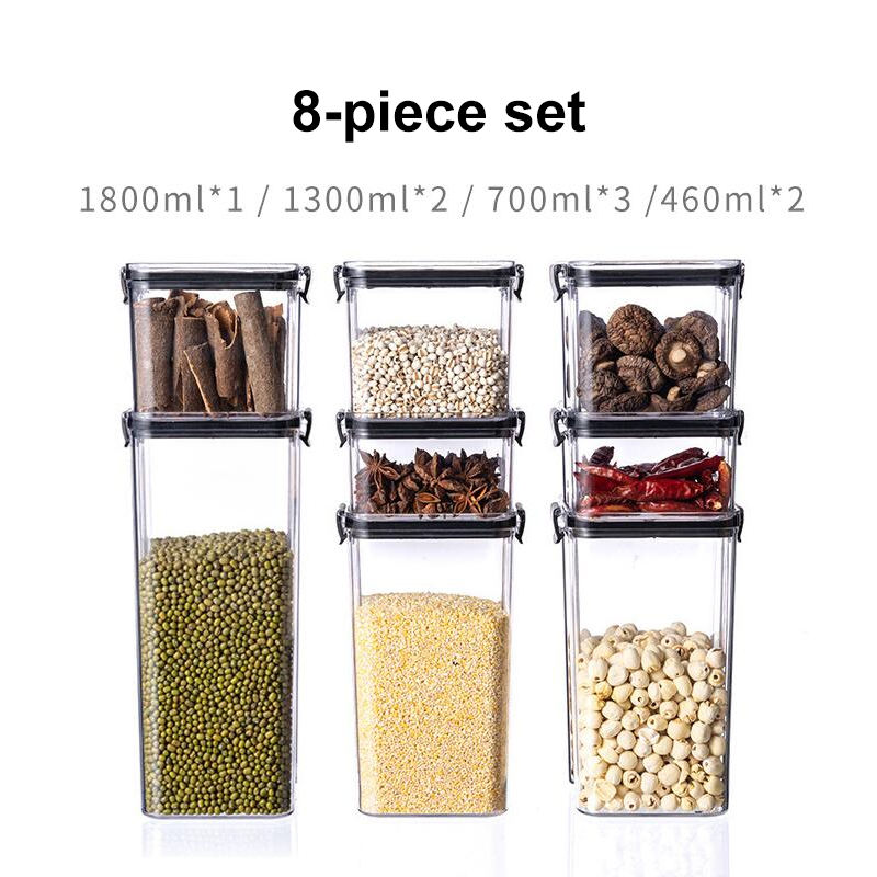 8PCS Airtight Plastic Grain Containers